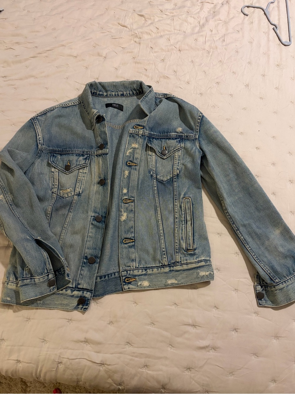 Able Marley Distressed Denim Jean Jacket